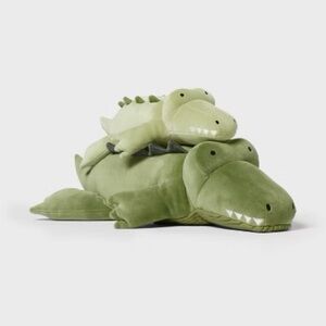 Pillowfort Olive Green Crocodile Plush Set